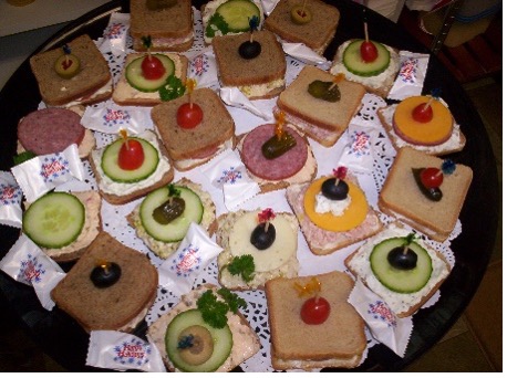 Example of tea sandwiches on platter