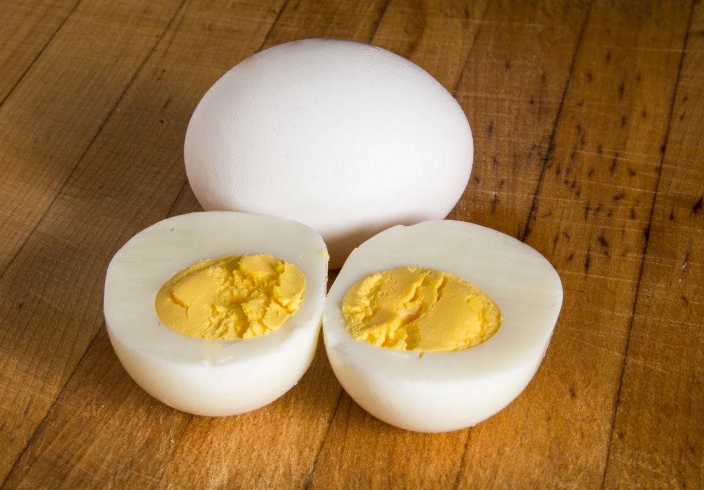 Example of hard-boiled egg