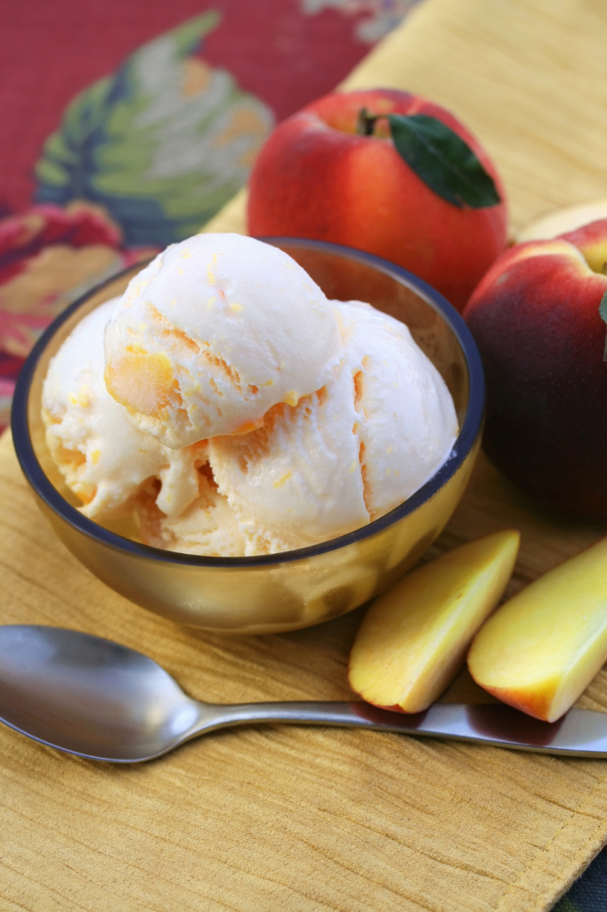 Example of peach ice cream