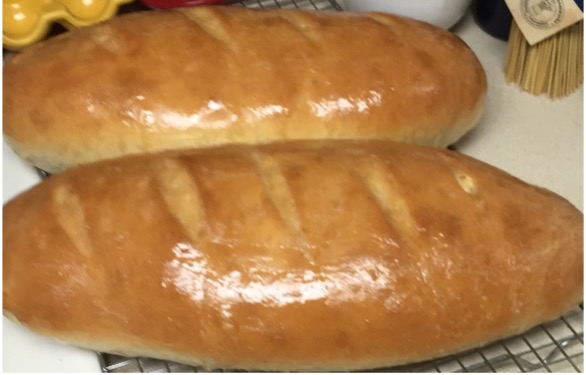 Baked loaves of bread