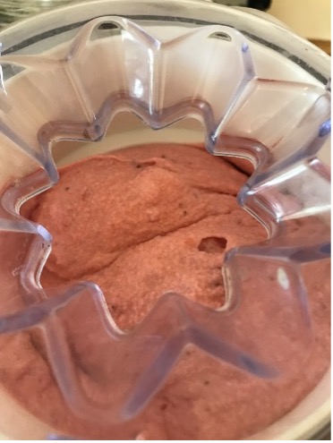Example of Strawberry Ice Cream in the ice cream machine
