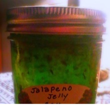 Jalapeno jelly in a mason jar