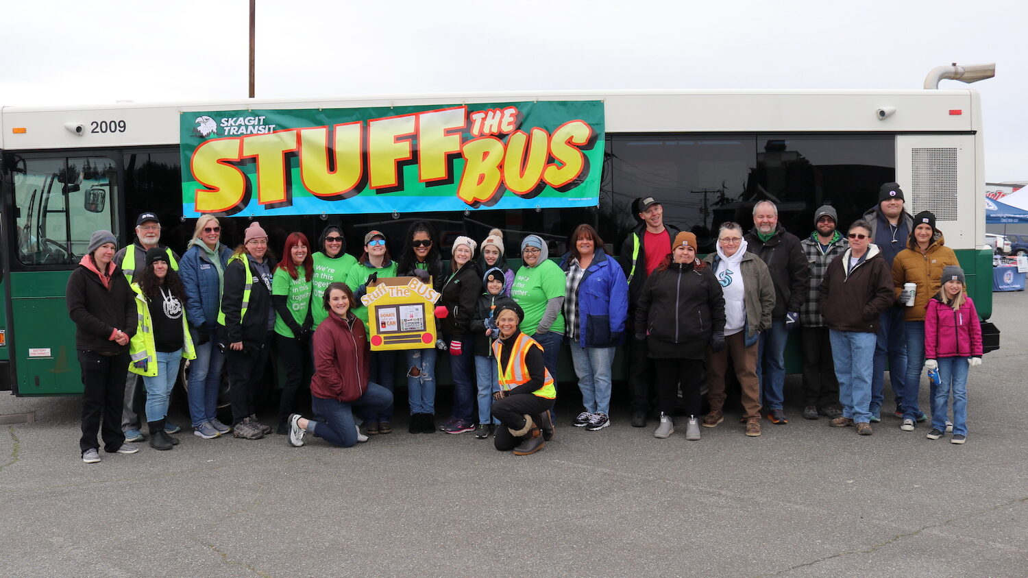 Group photo from February 2023 Stuff the Bus